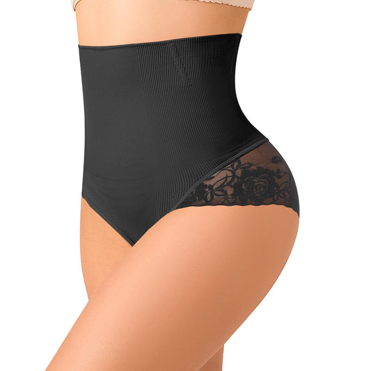 Curvora™ | Lace Sculpting High-Waisted Panty – Seamless Tummy Control